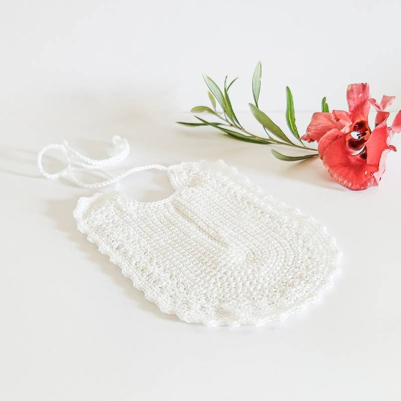 Tauf Lätzchen, Neugeborene Baby Handgemachte Baumwolle Häkeln Erbstück Häkeln, Jungen Mädchen Kleidung von Etsy - MooseandWren