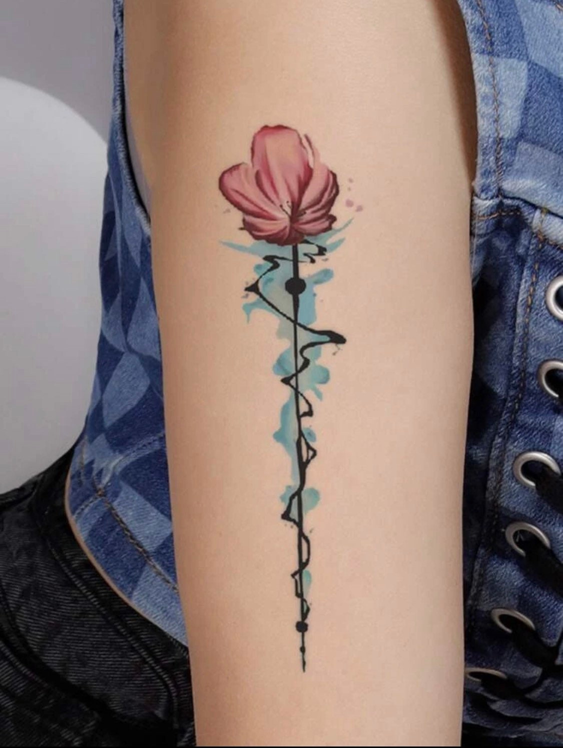 Aquarell Langstiel Blumen Tattoo Set - Florale Tattoos Natur Boho Für Frauen Männer Unisex Festival von Etsy - MorningStarSupplyCo