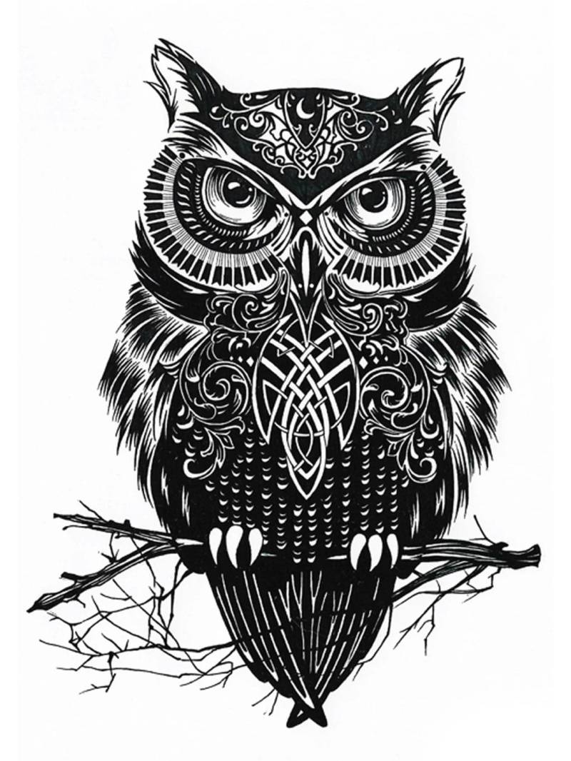 Thronende Eule Temporäres Tattoo Für Frauen Männer Unisex - Tier Tattoos Mandala Ärmel Vogel von Etsy - MorningStarSupplyCo