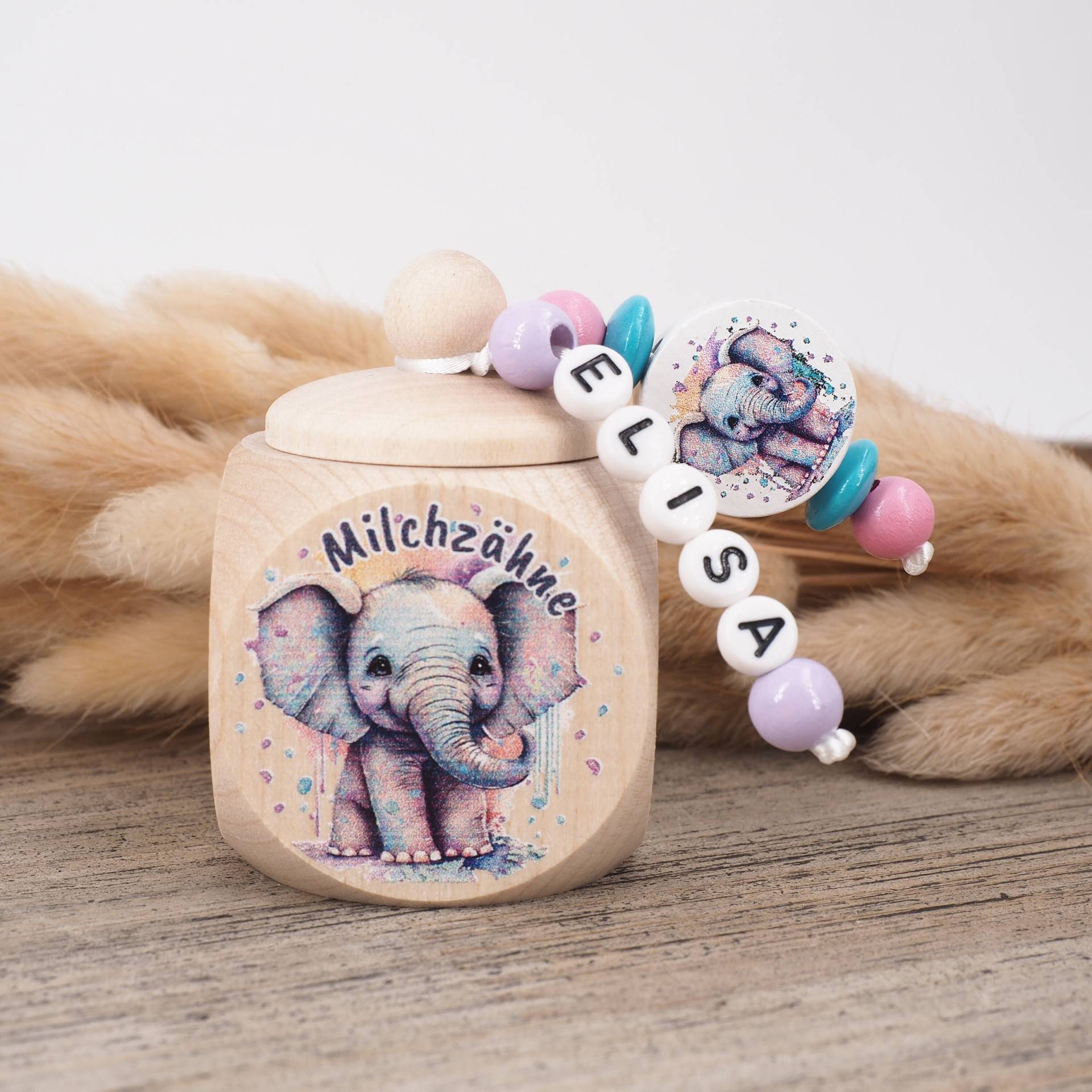 Milchzahndose Mit Namen Elefant von Etsy - MotzisBunteWelt2014