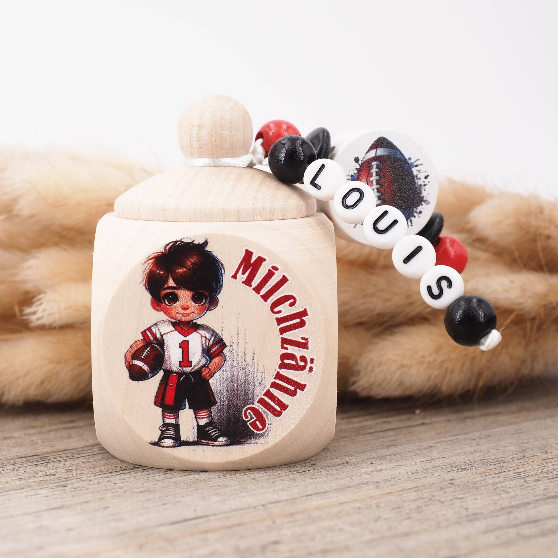 Milchzahndose Mit Namen Football Junge Braun von Etsy - MotzisBunteWelt2014