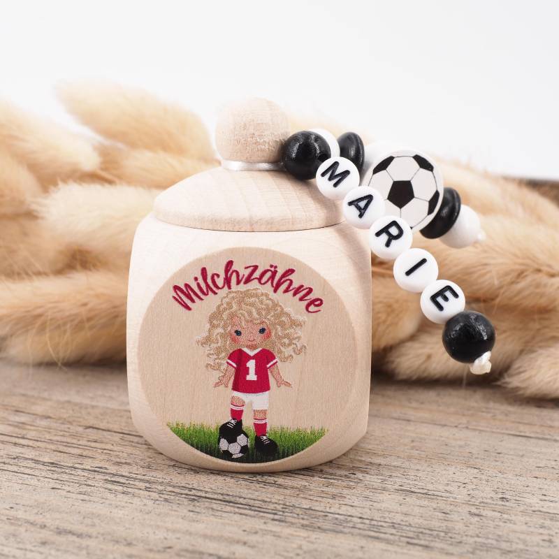 Milchzahndose Mit Namen Fußball Mädchen von Etsy - MotzisBunteWelt2014