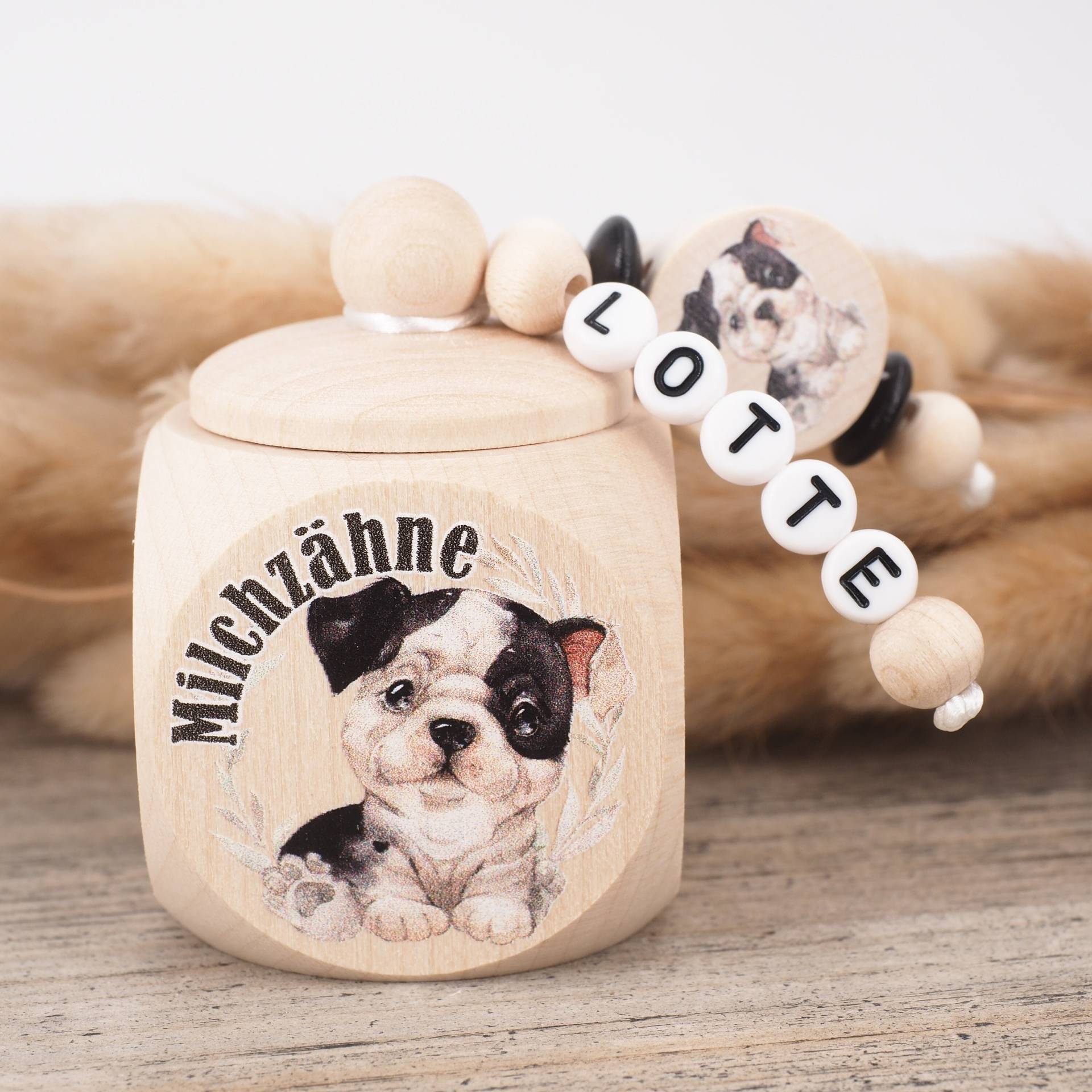 Milchzahndose Mit Namen Hund Bulldogge von Etsy - MotzisBunteWelt2014