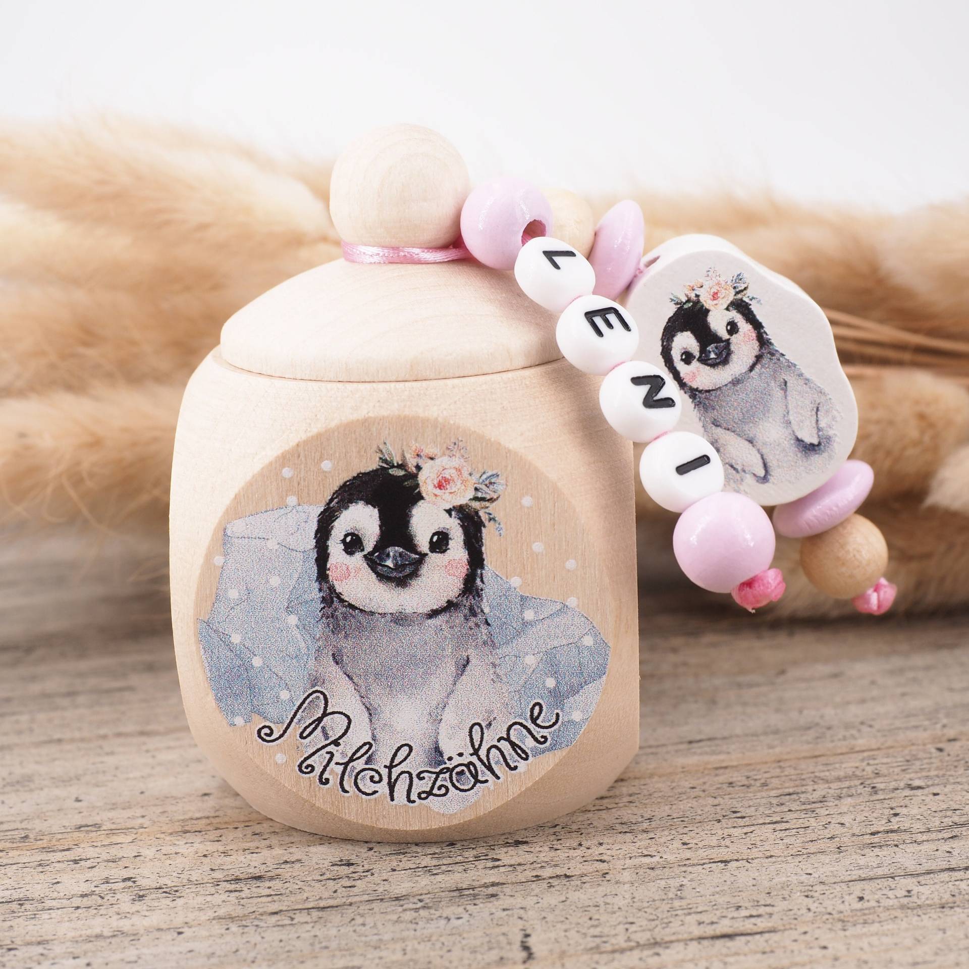 Milchzahndose Mit Namen Pinguin von Etsy - MotzisBunteWelt2014