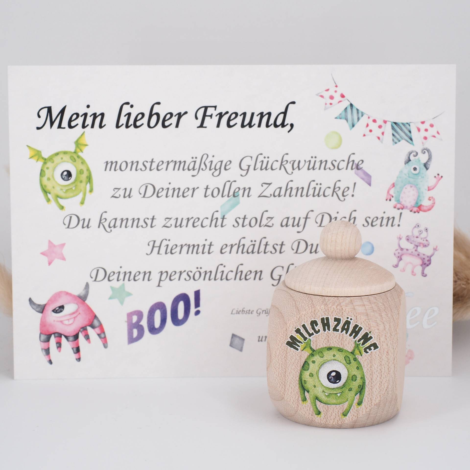 Milchzahndose Monster & Zahnfee Brief Karte von Etsy - MotzisBunteWelt2014