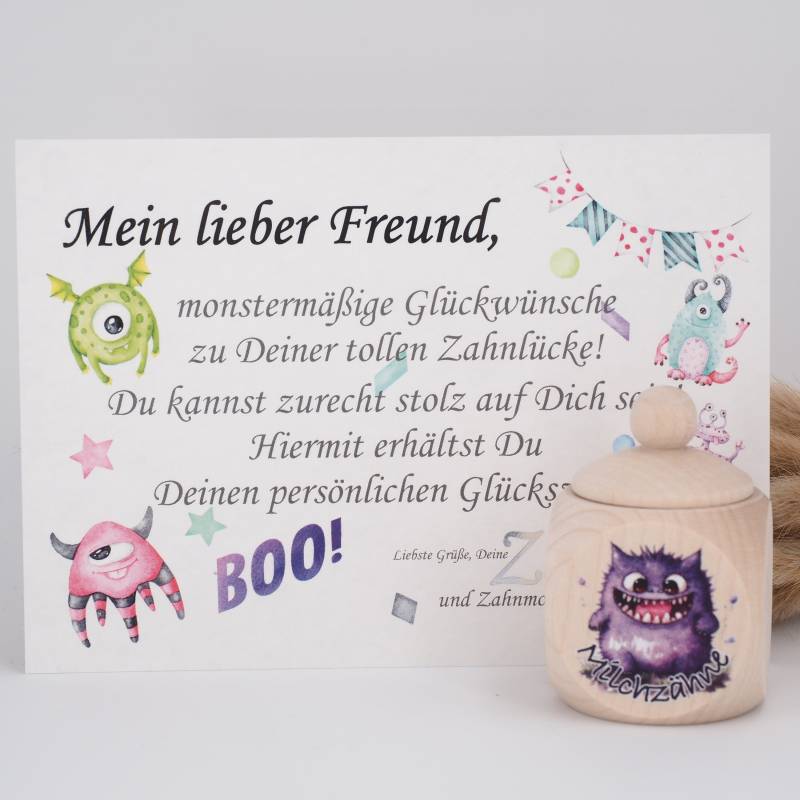 Milchzahndose Monster & Zahnfee Brief Karte von Etsy - MotzisBunteWelt2014