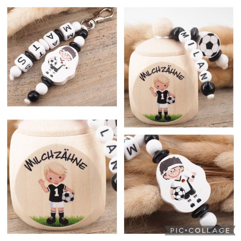 Milchzahndose Und Anhänger Mit Namen Fußball Blonde Haare von Etsy - MotzisBunteWelt2014