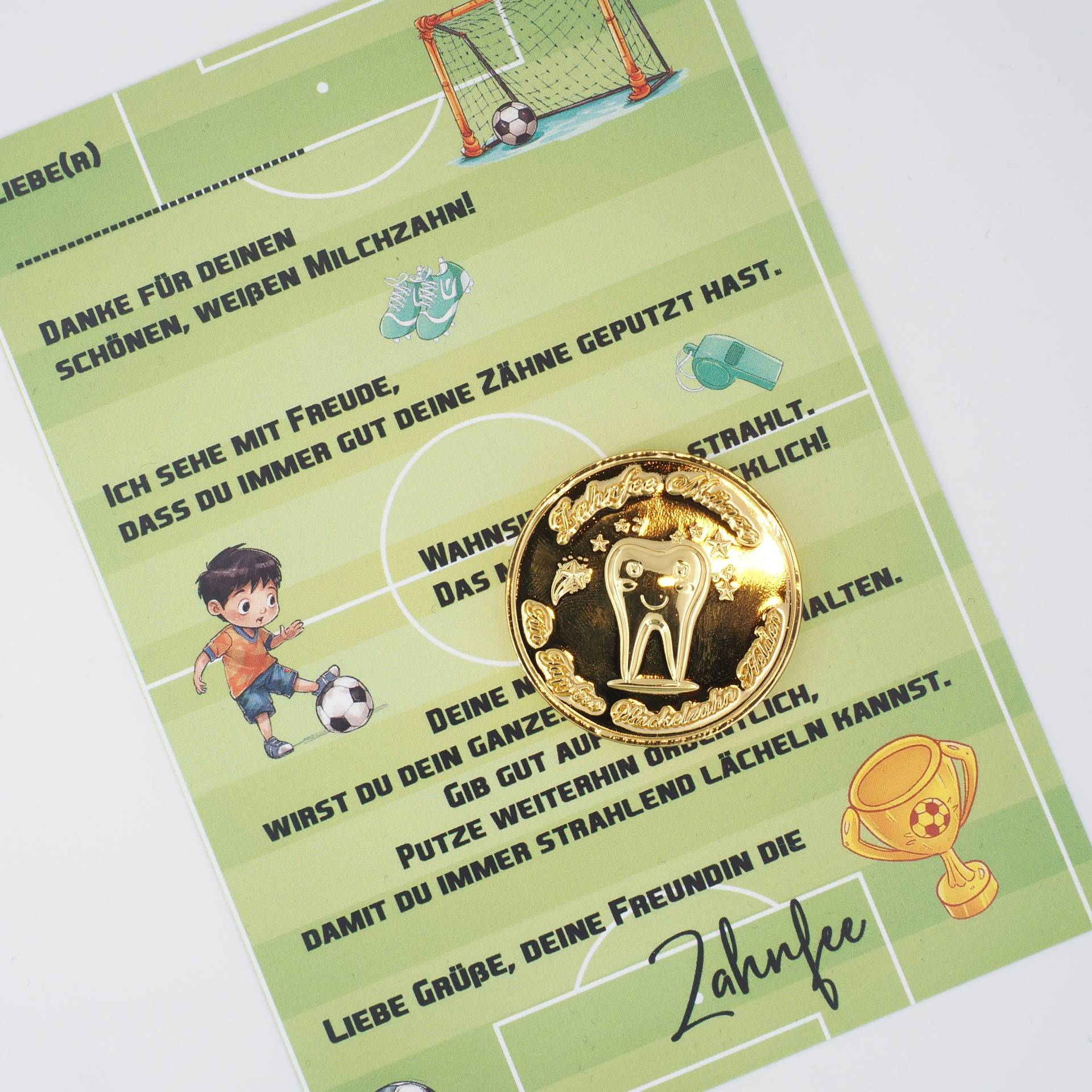 Zahnfee Brief Karte Fußball Mit Goldmünze von Etsy - MotzisBunteWelt2014