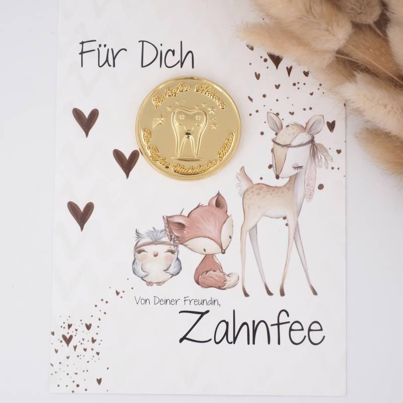 Zahnfee Brief Karte Mit Goldmünze Waldtiere von Etsy - MotzisBunteWelt2014