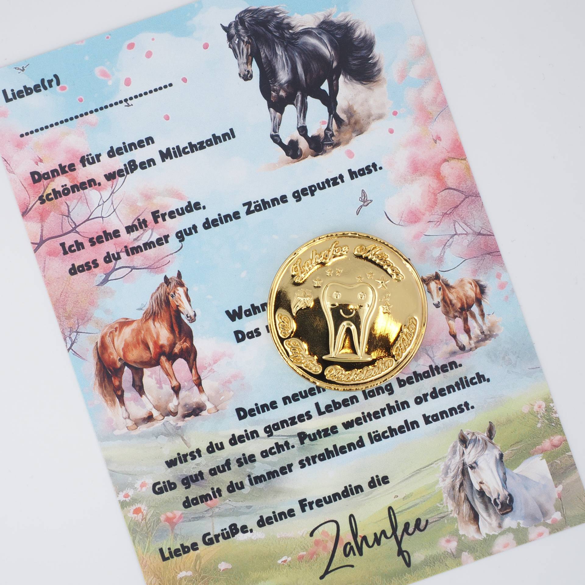 Zahnfee Brief Karte Pferd Mit Goldmünze von Etsy - MotzisBunteWelt2014