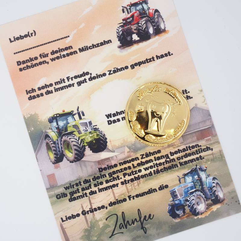 Zahnfee Brief Karte Traktor Mit Goldmünze von Etsy - MotzisBunteWelt2014