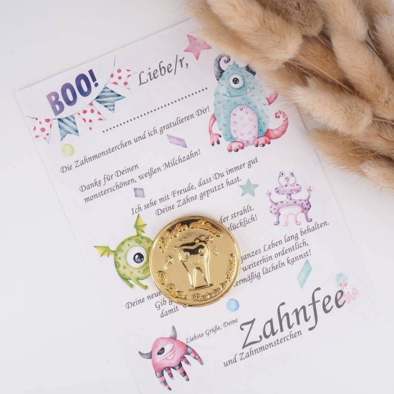 Zahnfee Brief Mit Goldmünze Wackelzahn Milchzahn von Etsy - MotzisBunteWelt2014