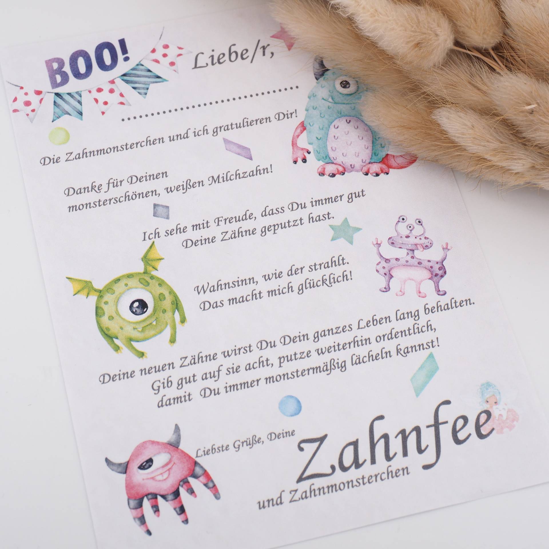 Zahnfee Brief Monster von Etsy - MotzisBunteWelt2014