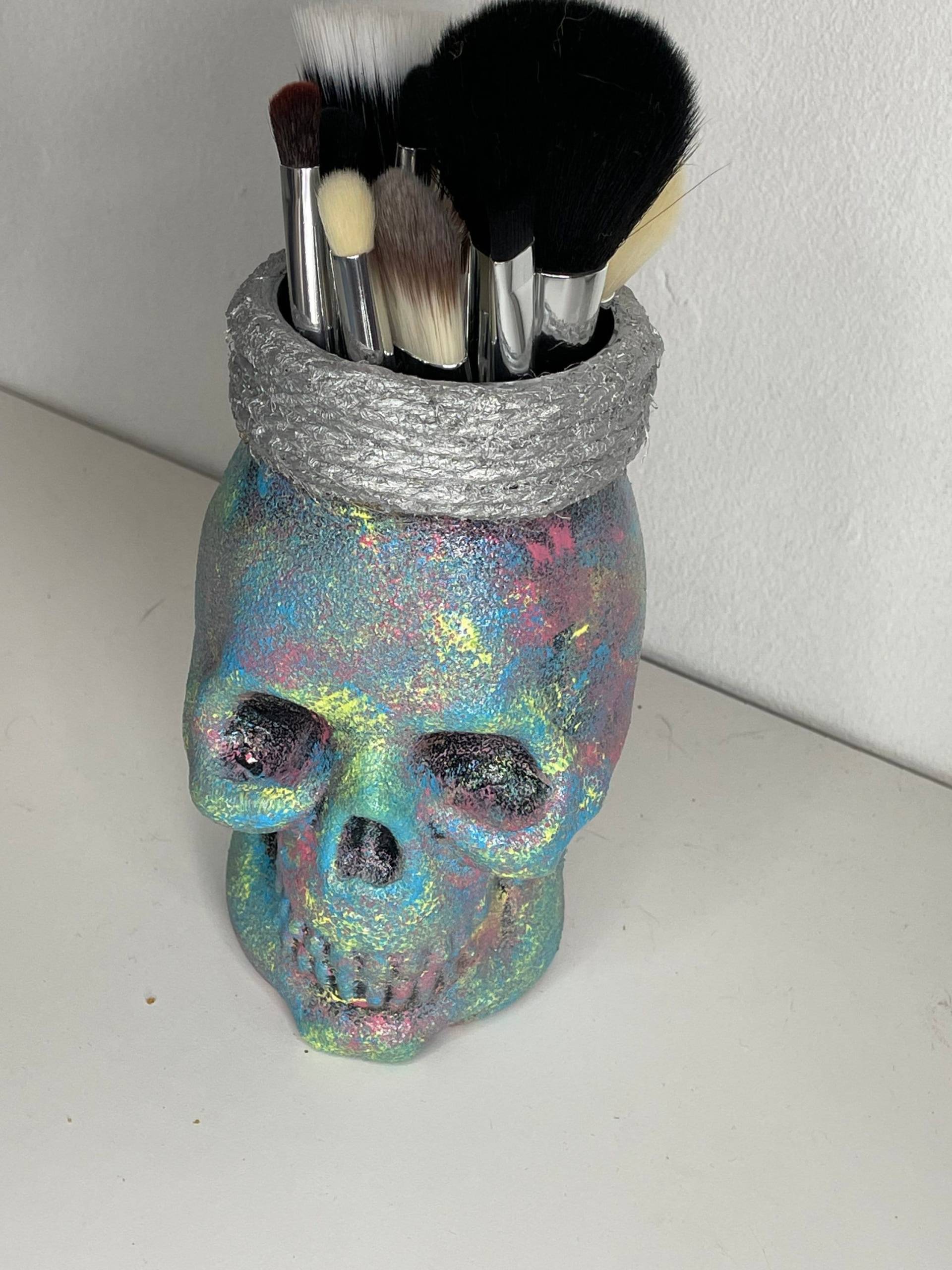 Baumwolle Candy Skull Mason Jar Pinselhalter/Kleine Vase von Etsy - MyDarkenedSoul