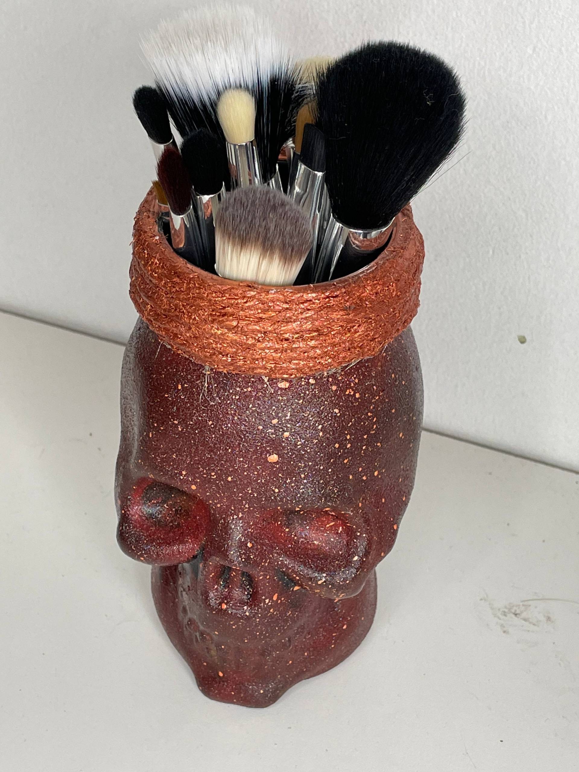 Galaxy Skull Mason Jar Pinselhalter/Kleine Vase von Etsy - MyDarkenedSoul