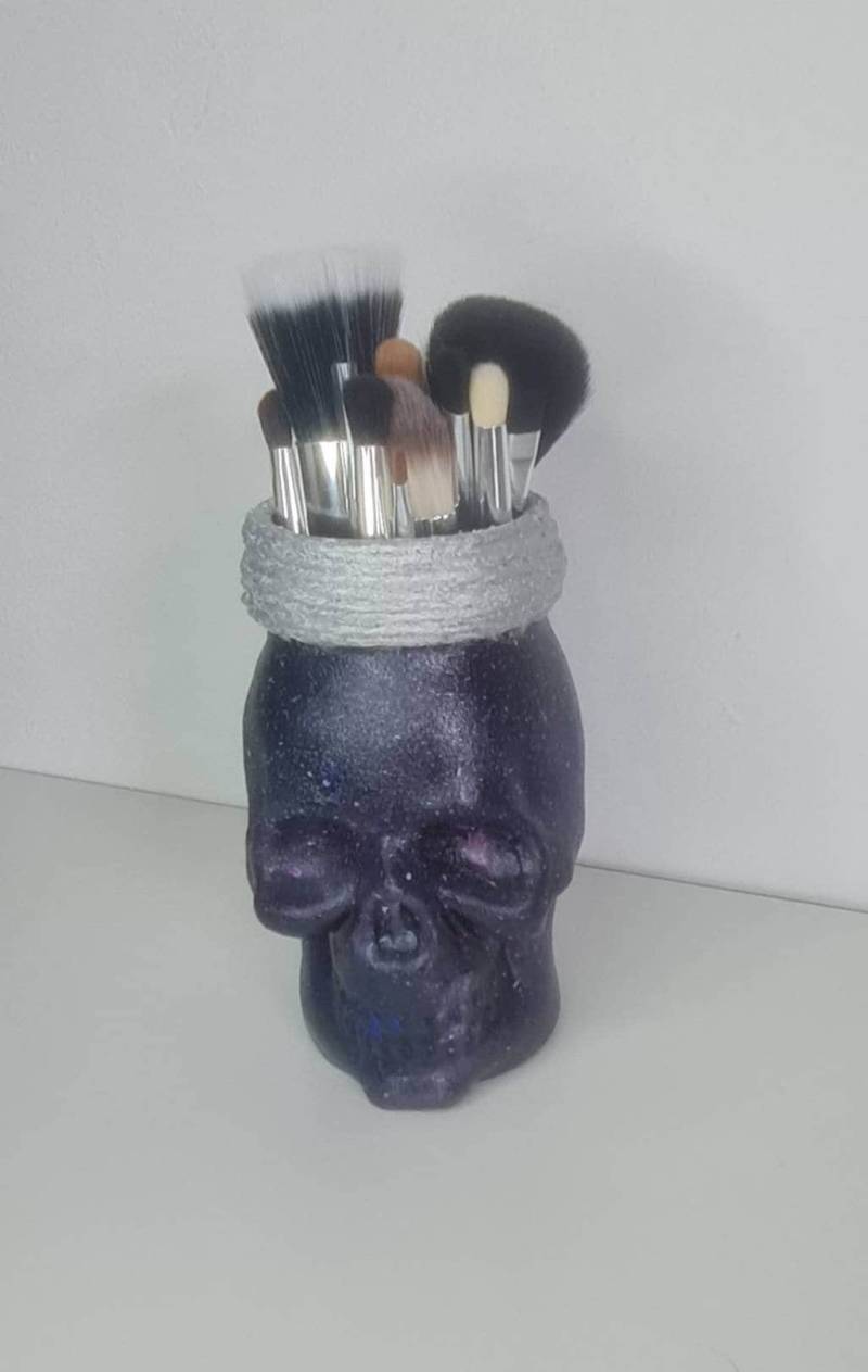 Galaxy Skull Mason Jar Pinselhalter/Kleine Vase von Etsy - MyDarkenedSoul