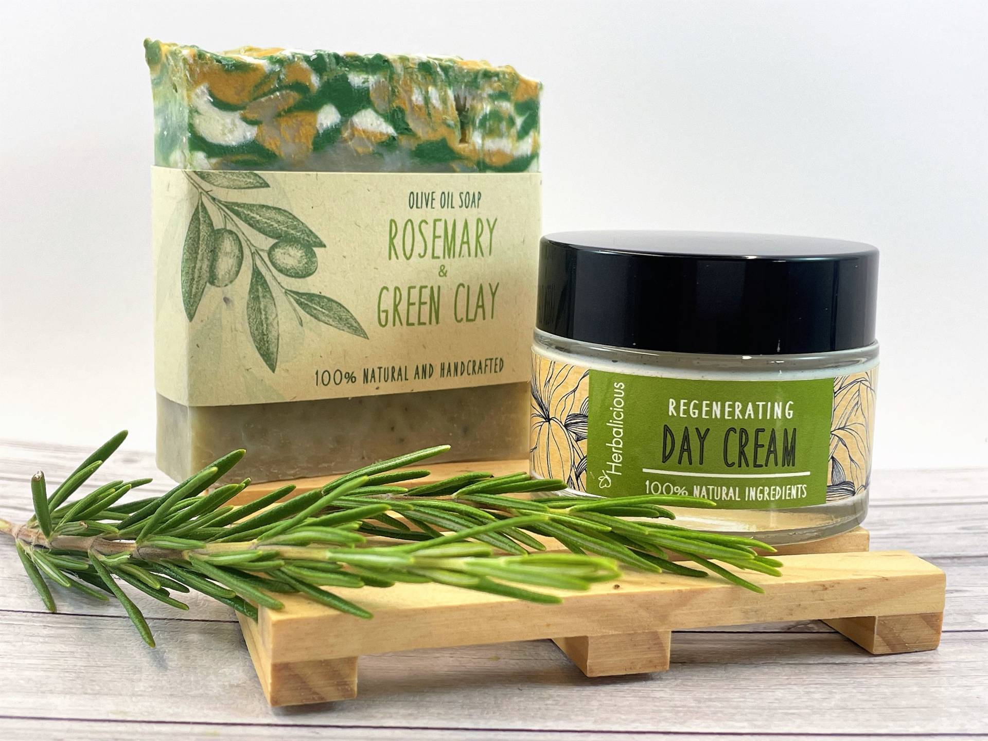 Aloe Gesichtsbehandlung Set Für Fettige Haut, Rosmarin & Grüne Ton Seife, Bio Gesichtscreme, Kombination Haut Tagescreme, Hautpflege von Etsy - MyHerbalicious