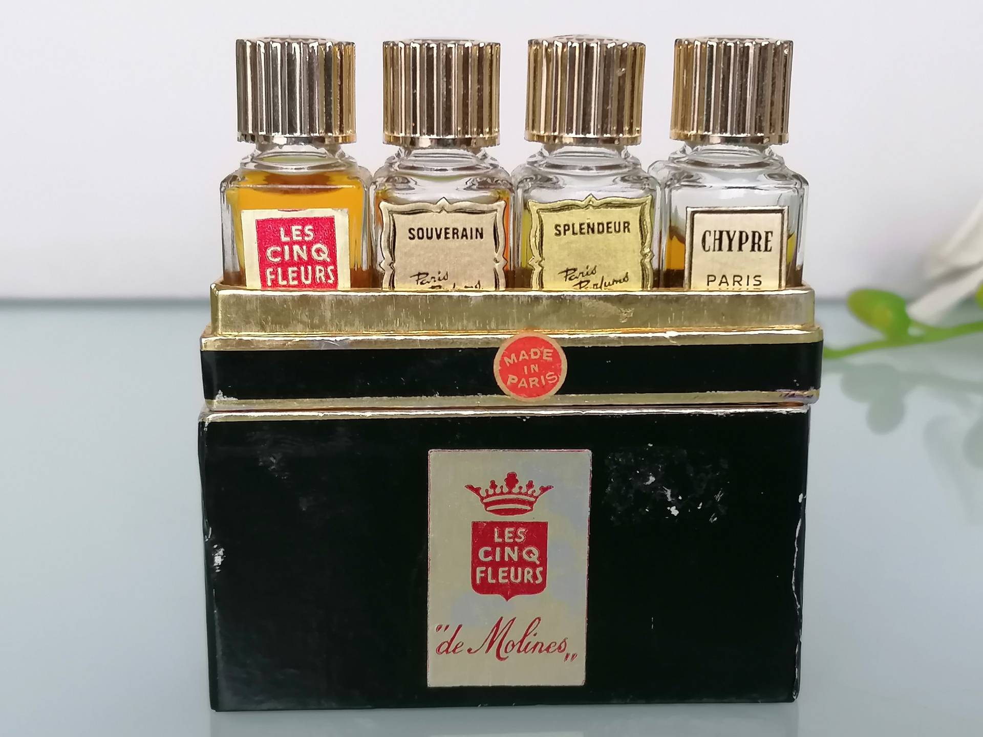 Vintage Les Cinq Fleurs De Molines | 1950 Parfum/Extrait 5 Ml Set X4 Düfte Geschenkidee von Etsy - MyVintageGadgets