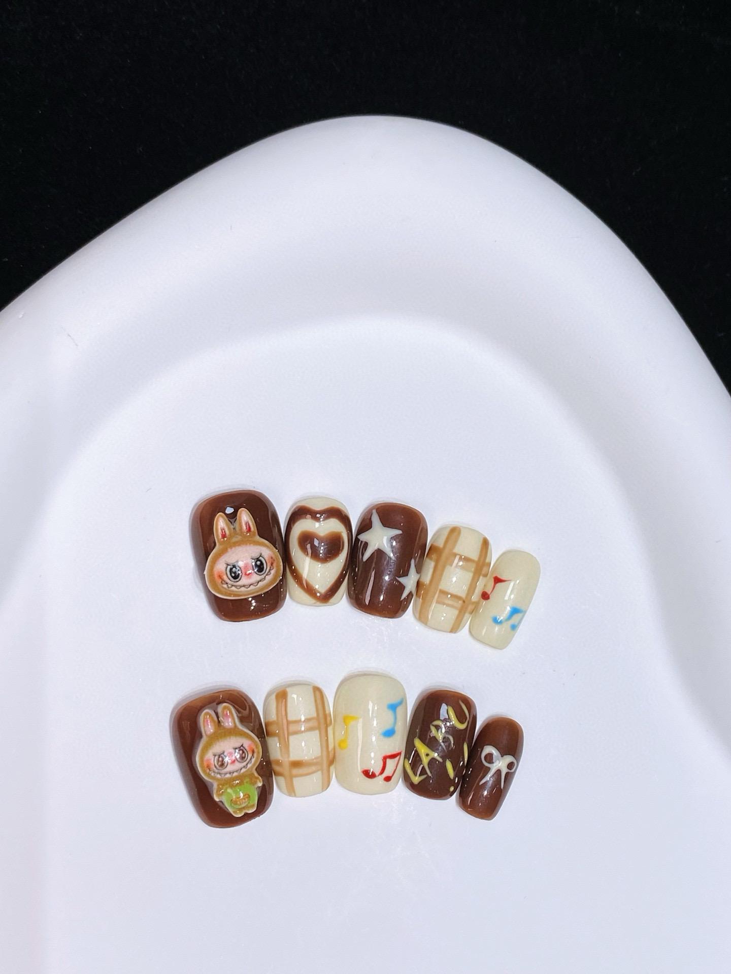 Cute Doll Lanunu Press On Nails Manicure/ Reusable/ Medium Square Cute Doll Lanunu Press On Nails Manicure/ Reusable/ Medium Square von Etsy - NANACOCREATION