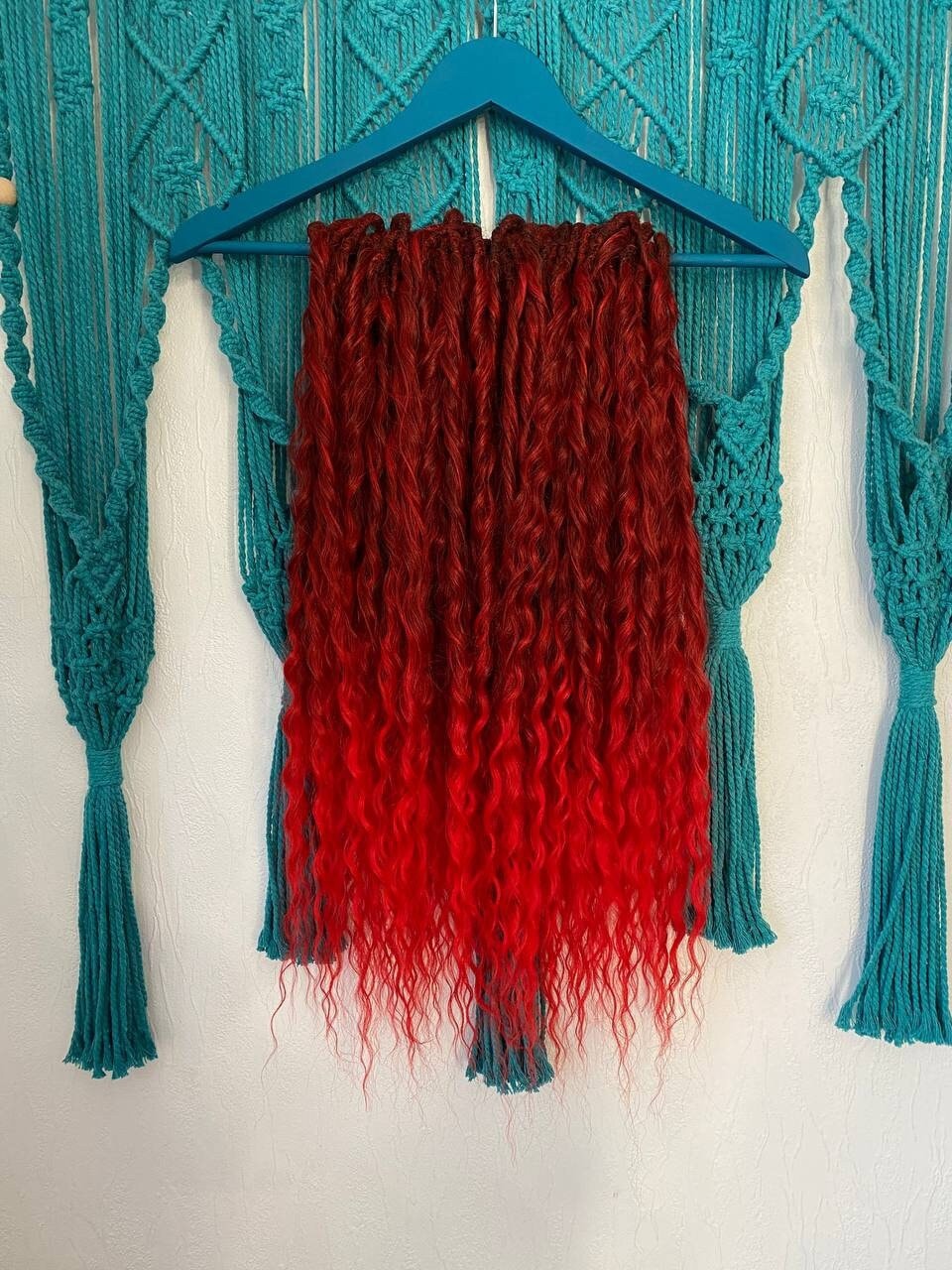 Kanekalon Rote Dreads-Erweiterungen, Komplettes Set Dreadlocks, Bordeauxrote Ombre-Flecht-Lockenhaarverlängerungen, Dreads De, Farbige Häkel-Dreads von Etsy - NKBraids