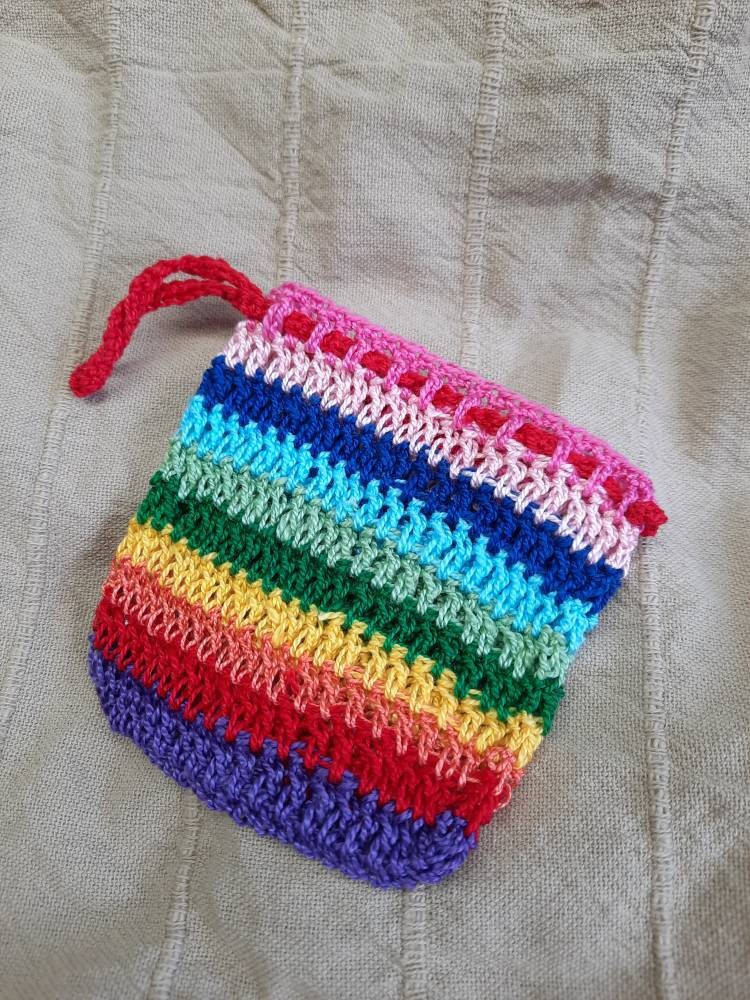 Gehäkeltes Seifen Säckchen Regenbogen von Etsy - Nachtklabauter