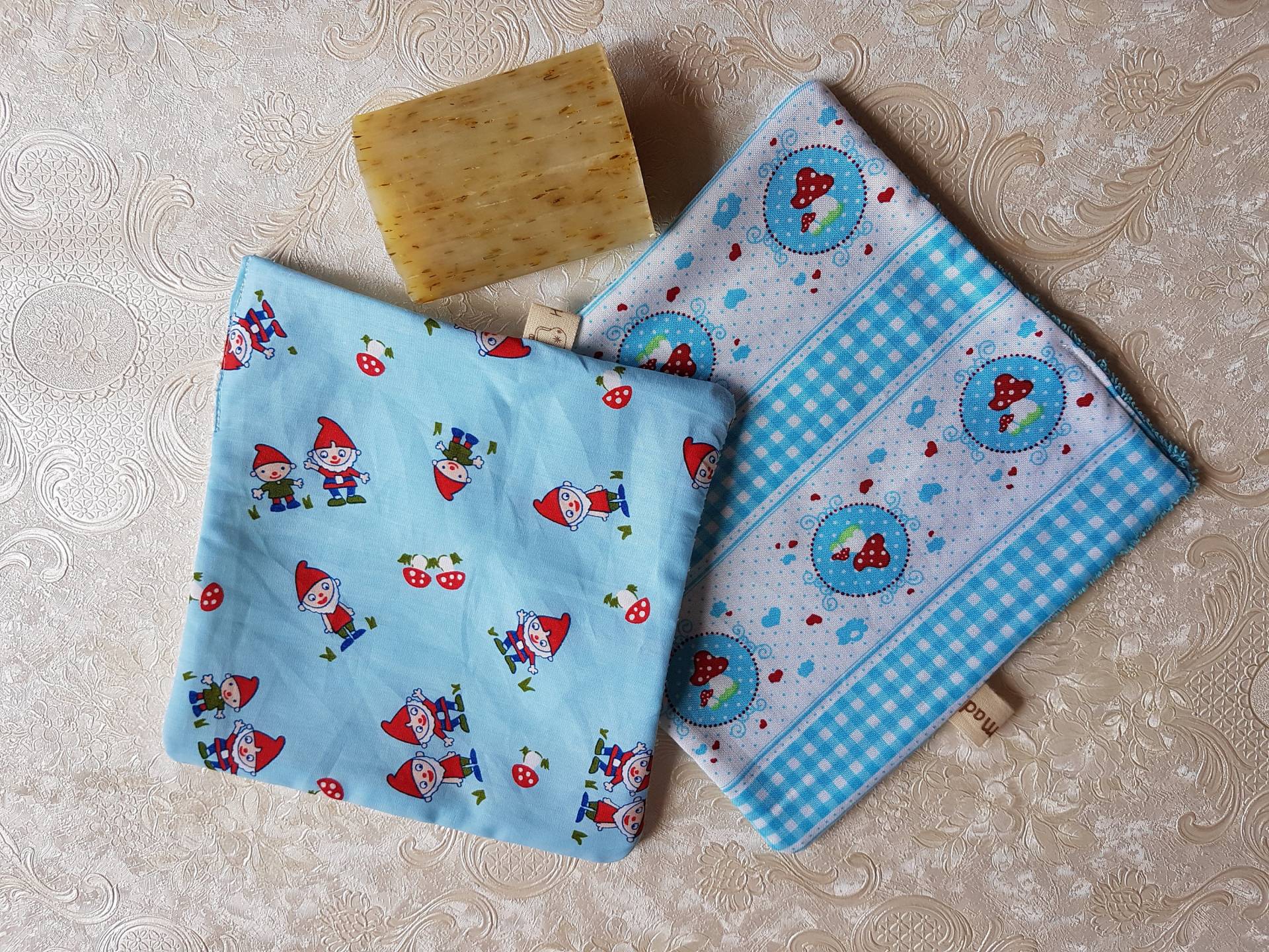 Kinder Waschlappen Set Pilzmännchen von Etsy - Nachtklabauter