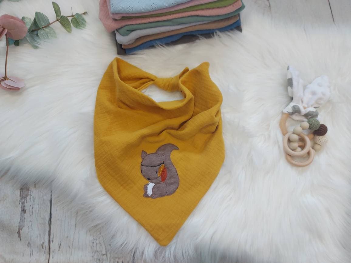 Halstuch Musselin, Eichhörnchen Boho, Selnfgelb Halstuch Musselin, Eichhörnchen Boho, Selnfgelb von Etsy - NaehtanteChristina