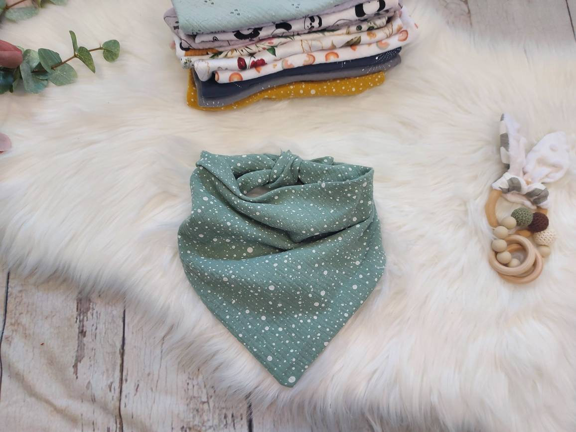 Halstuch Musselin, Punkte Mint Halstuch Musselin, Punkte Mint von Etsy - NaehtanteChristina