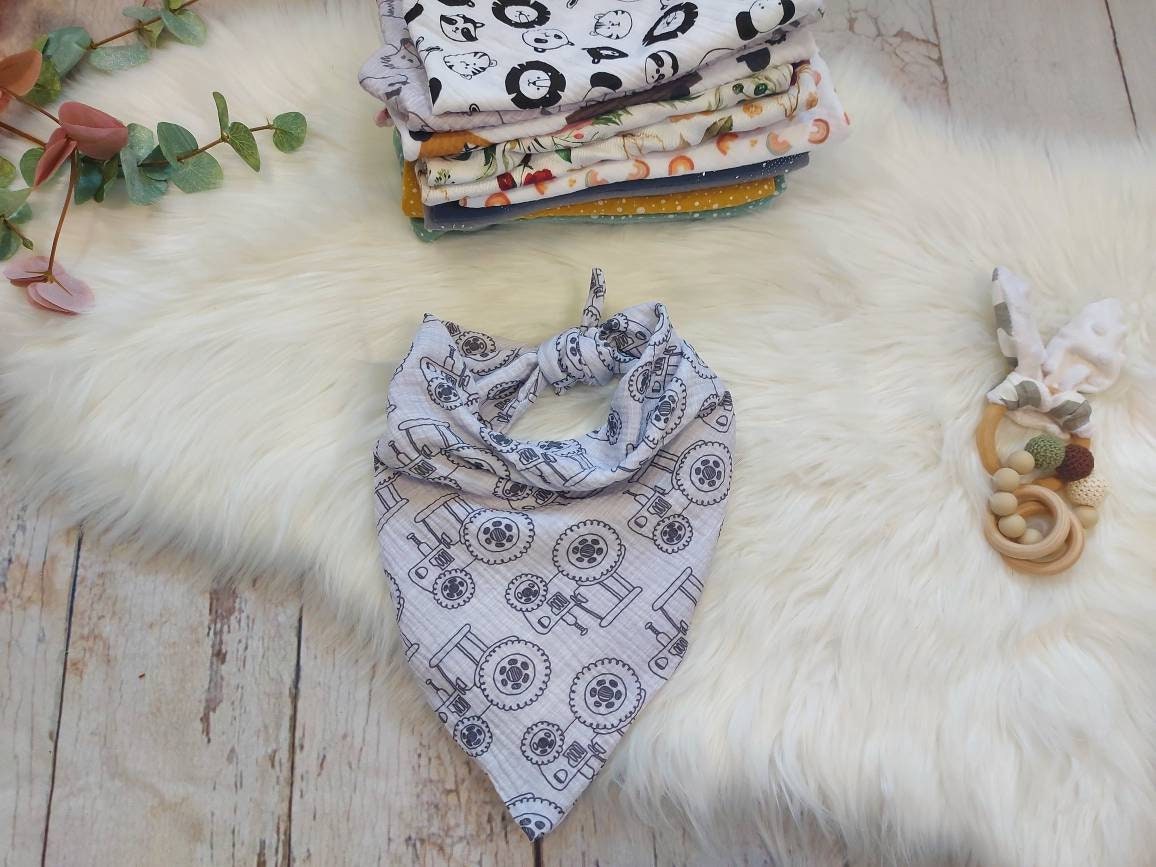 Halstuch Musselin, Traktor, Grau Halstuch Musselin, Traktor, Grau von Etsy - NaehtanteChristina