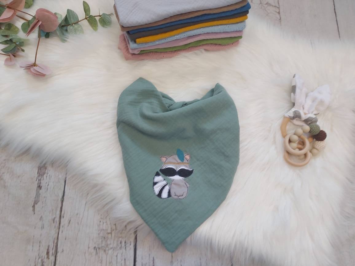 Halstuch Musselin, Wäschbär Boho, Altmint Halstuch Musselin, Wäschbär Boho, Altmint von Etsy - NaehtanteChristina