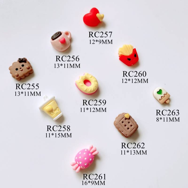 30 Stück/Tasche Cartoon Popsicle Donut Tasse Herz Cookie Deko Resin Nail Art Dekoration Nagel Diy Deco Rc255-263 von Etsy - NailAngel2019