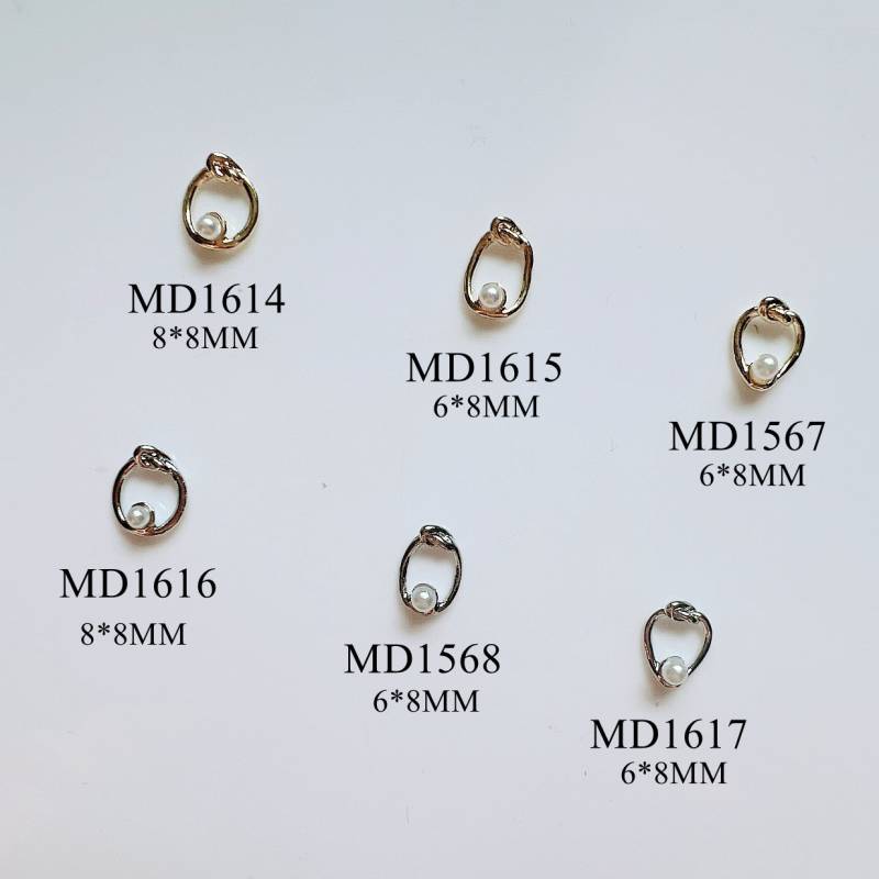 5 Stück Metall 3D Charms Dekoration Kreis Oval Herz Mit Perlen Formen Nail Art Md1614-1617 von Etsy - NailAngel2019