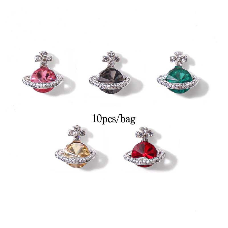 10 Stück Edelstein Diamant Saturn Nagel Charms von Etsy - NailQueenNYC