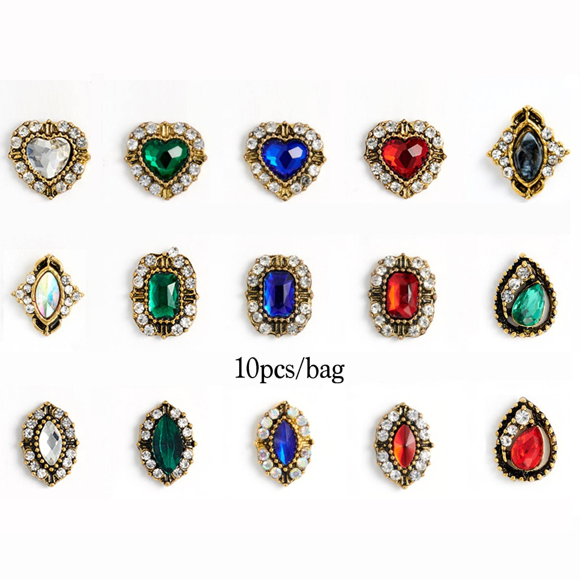 10 Stück Vintage Gem Nagel Charms von Etsy - NailQueenNYC