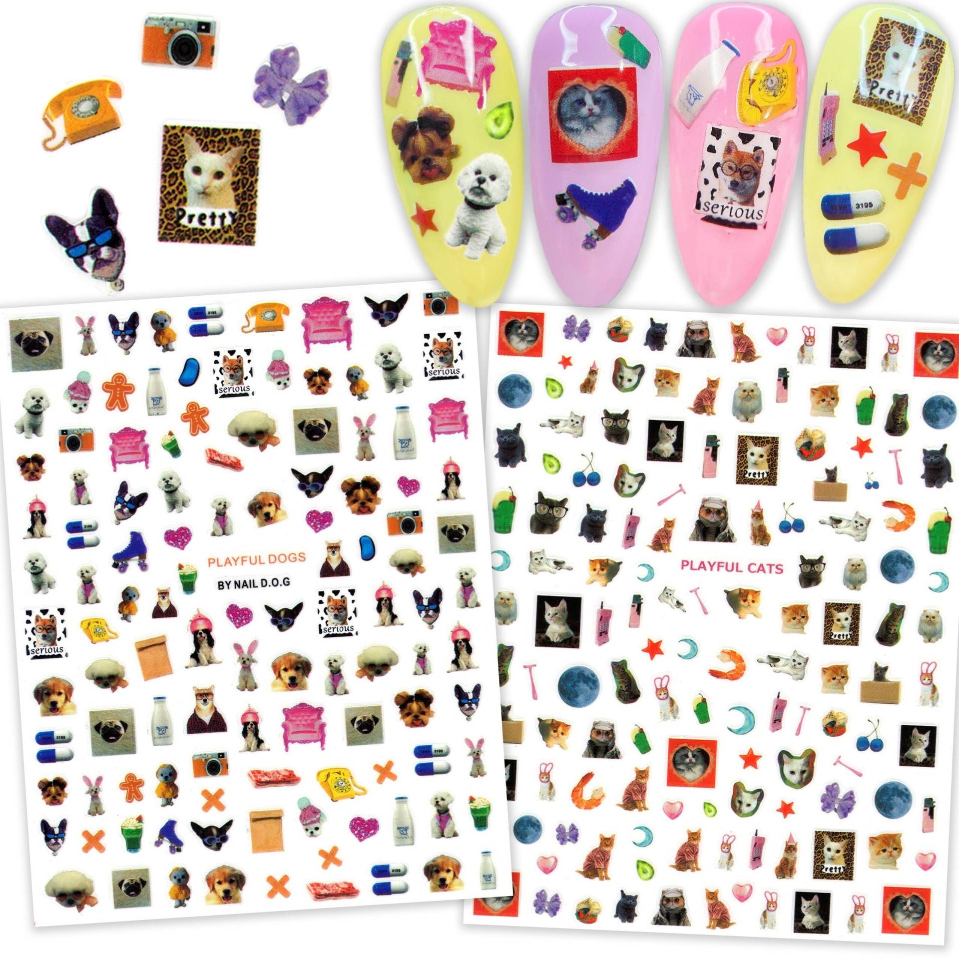 2 Sheets My Lovely Pets On Nails Dog & Cat Nail Sticker | Verspielt Alltag Clip Art Pop Mops Pudel Persisch Selbstklebende Nagel Abziehbilder von Etsy - NailQueenNYC