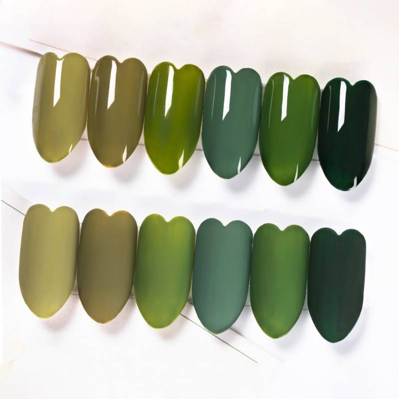 6 Shades Of Green Set Gel Nagellack 8Ml 4 Farben | Soak Off Uv/Led Gel-Nagellack Moos, Olive, Seegras, Jade, Avocado, Waldgrün Nail Art von Etsy - NailQueenNYC