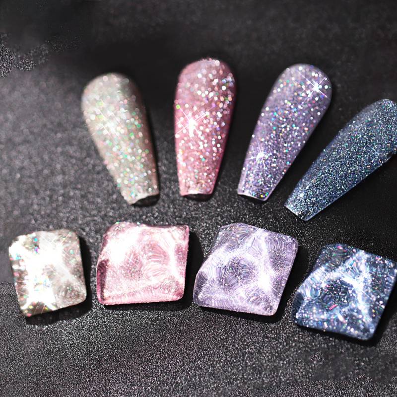 Cinderella's Night Reflective Diamond Set Gel Nagellack 8Ml 4 Farben | Crushed Glitter Soak Off Uv/Led-Gelpolitur von Etsy - NailQueenNYC