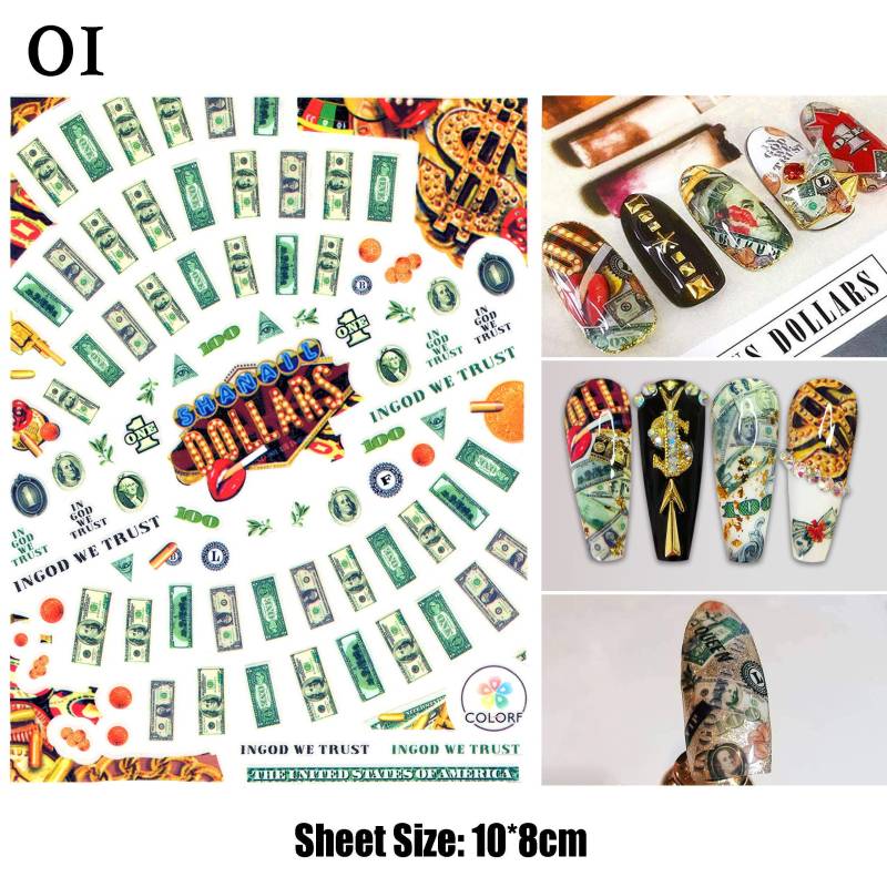 Geld Us Dollar Nail Art Sticker | Kasino Vibes Green Bucks Coins Decals Nagel Dekoration Für Acryl Nägel, Press On, Und Gel Nägel von Etsy - NailQueenNYC