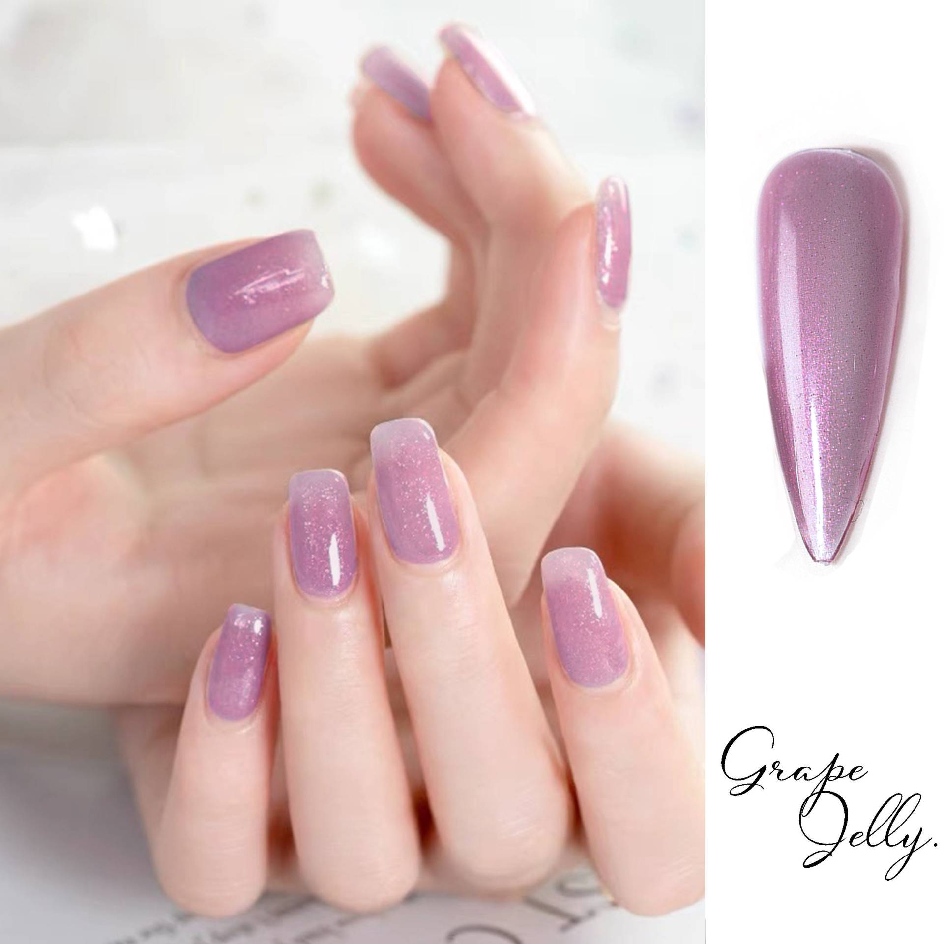 Grape Jelly Jam Gel Lacke 15Ml | Soak Off Uv/Led Gel-Nagellack Schieres Lila Mit Subtilem Perlenschimmer E1-05 von Etsy - NailQueenNYC