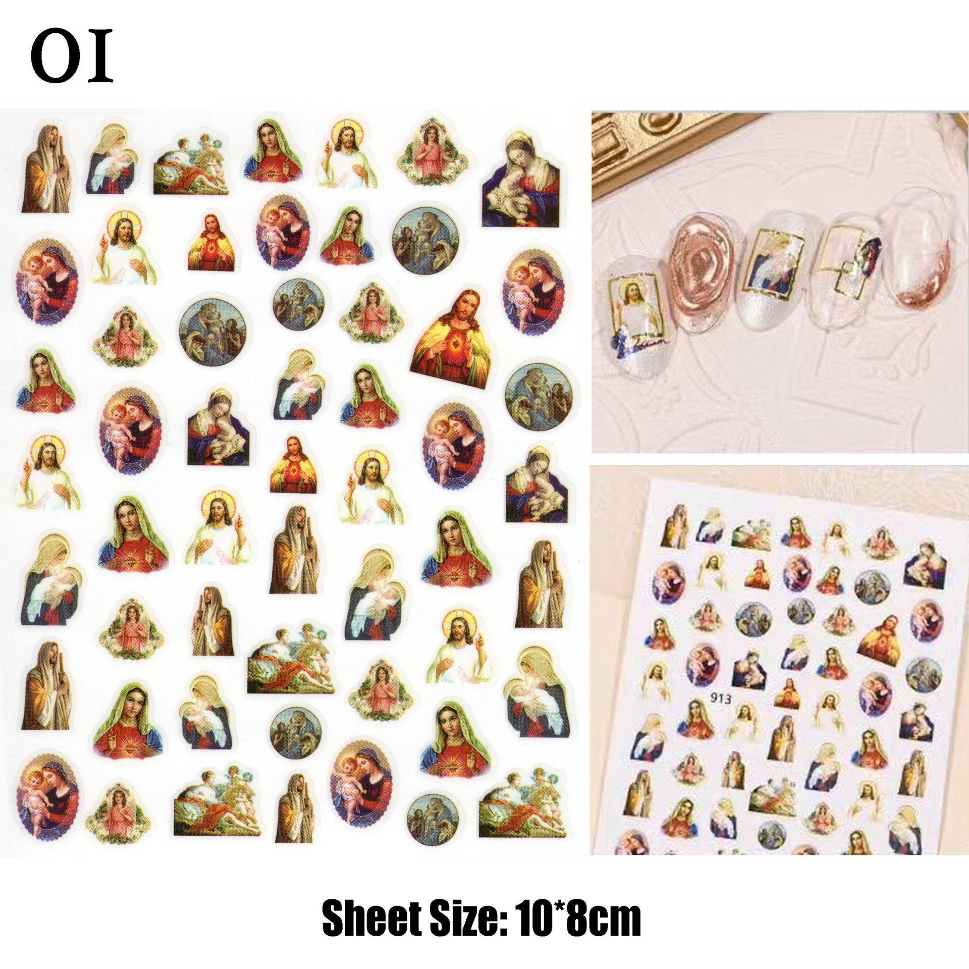 Jesus & Maria Christliche Religion Nail Art Decals Sticker | Selbstklebende Hochwertige Ultradünne Nagelabziehbilder Für Diy Press On von Etsy - NailQueenNYC