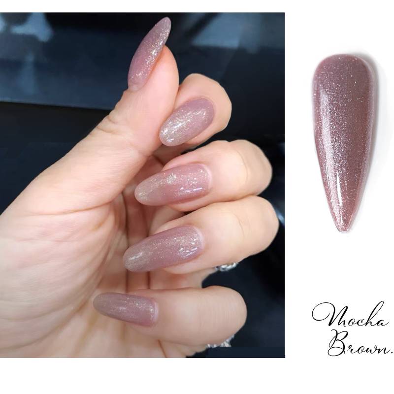 Mocca Braun Schimmerndes Gel Lack 15Ml | Soak Off Uv/Led Gel-Nagellack Weiches Mokka-Braun Mit Glänzenden Perlen-Farbtönen E1-08 von Etsy - NailQueenNYC