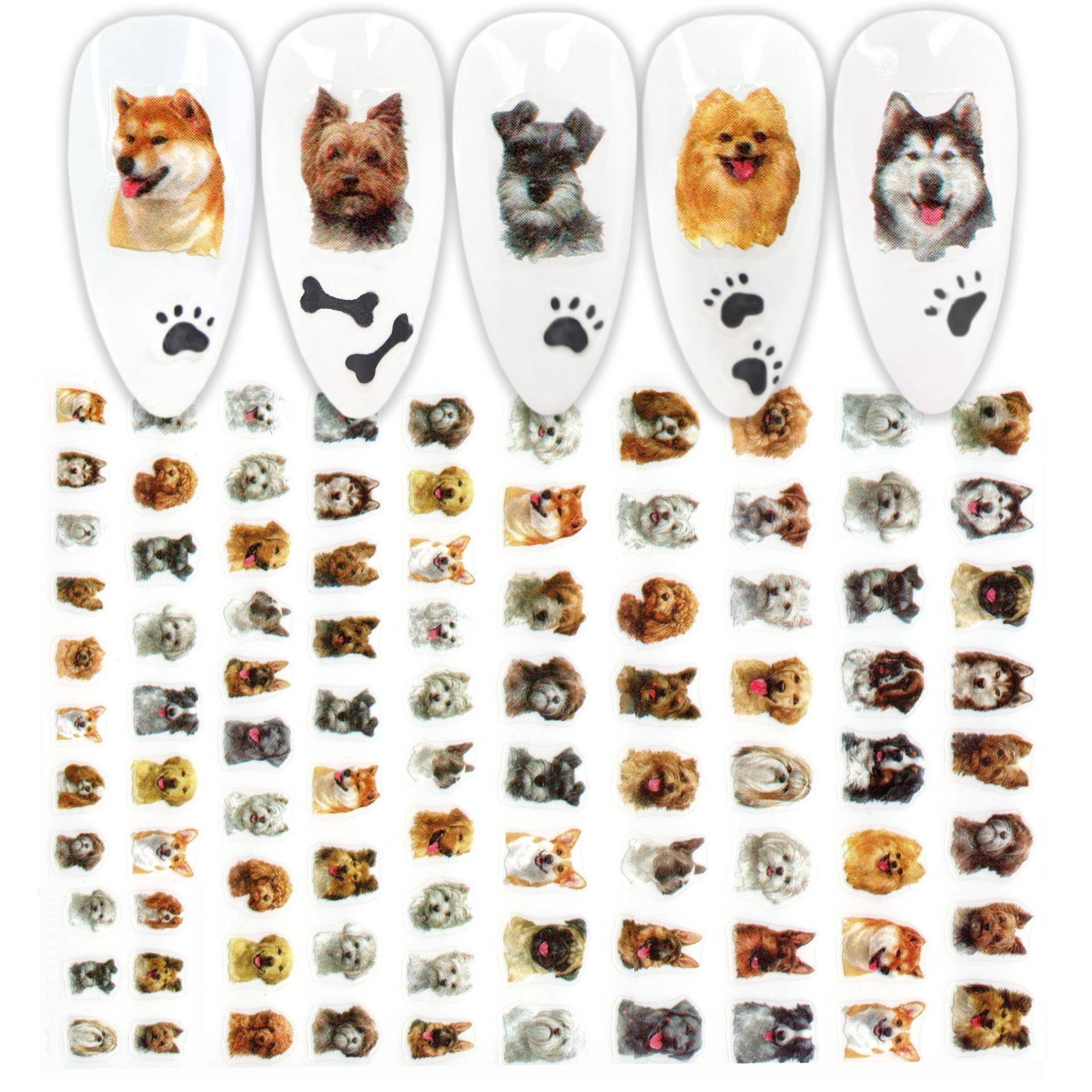 My Cutest Buddy Doggy Nail Art Sticker | Selbstklebende Nagel Aufkleber Corgis Schnauzer Inu Malteser Mops Husky Hundefreunde Design von Etsy - NailQueenNYC