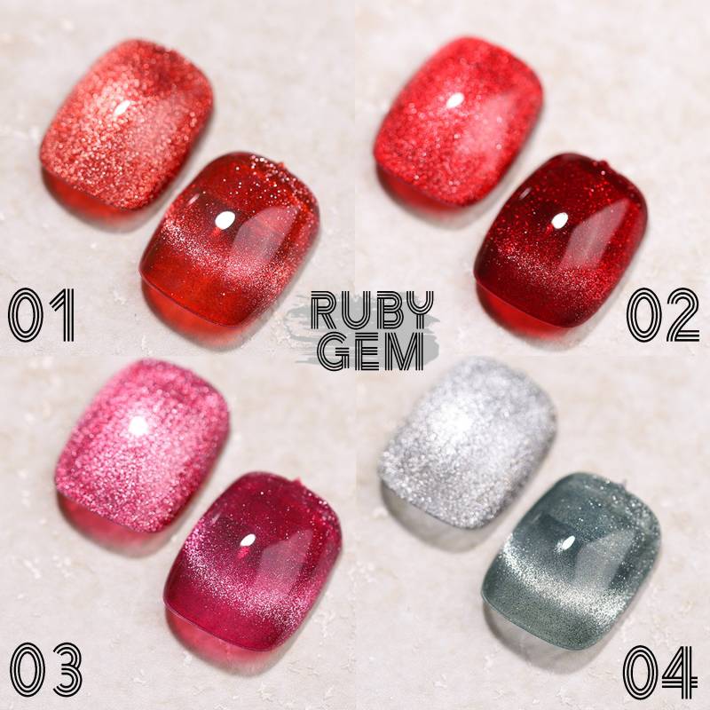 Ruby Gem Set Gel Nagellack 8Ml 4 Farben | Soak Off Uv/Led Gel-Nagellack Roter Diamant Funkelnd Erforderlicher Magnetstift Für Katzenaugen-Effekt von Etsy - NailQueenNYC