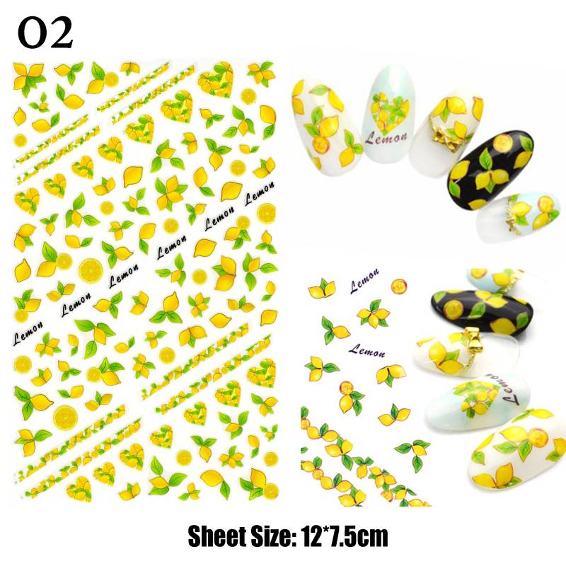 Santorini Lemon Tree Nail Art Sticker | Sommer Zitrusfrucht Tropical Squeeze Selbstklebende 3D Nagel Abziehbilder/Nagel Wraps Hohe Qualität von Etsy - NailQueenNYC