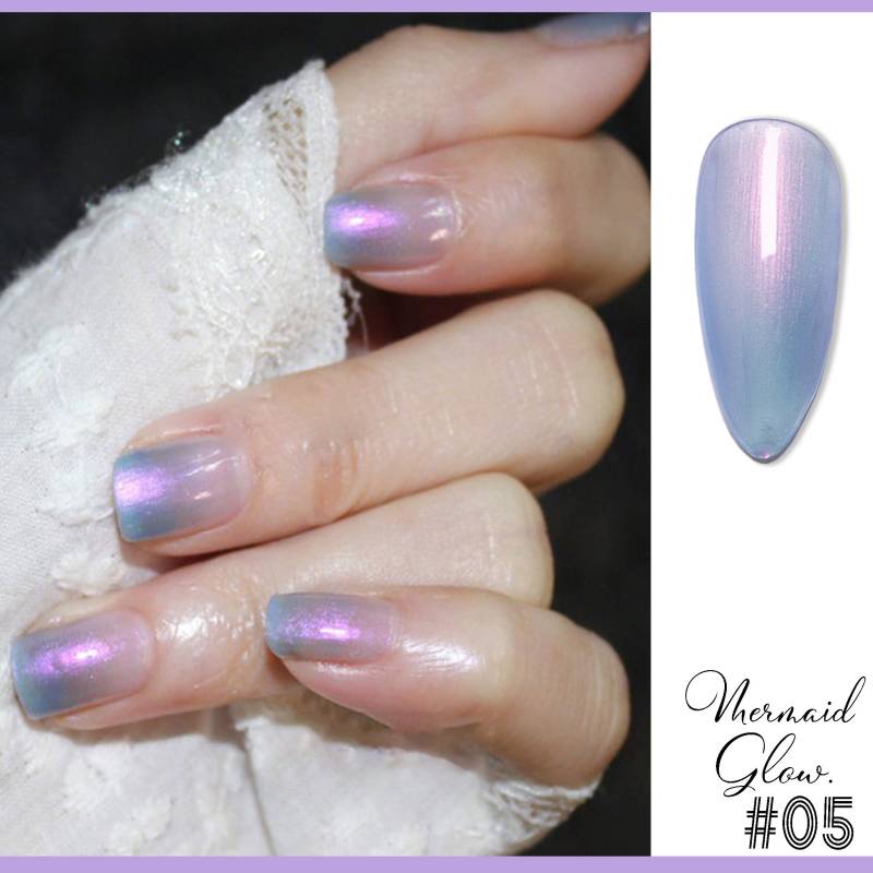 Schlichtes Irisierendes Violett-Blau Mit Lavendel-Lila Schimmer | Feenhaft Inspirierte Farbe Mermaid Glow Uv/Led Gel-Nagellack 8Ml -Shade #05 von Etsy - NailQueenNYC