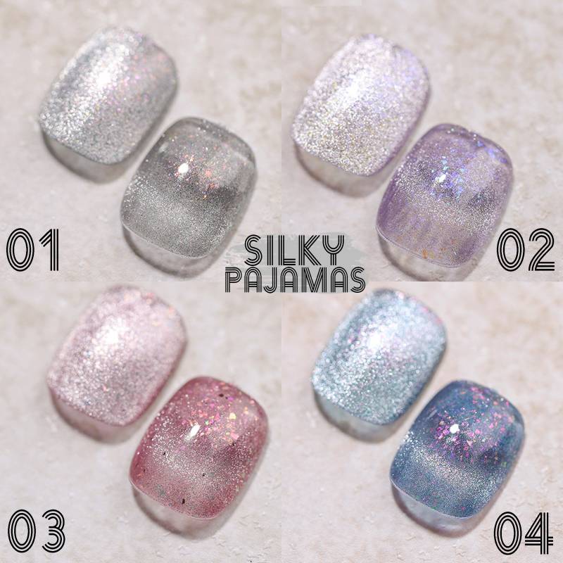 Silky Pajamas Cat Eye Set Gel Nagellack 8Ml 4 Farben | Soak Off Uv/Led Gel-Nagellack Fee Glitzer-Katzenaugen-Effekt Magnetstift Erforderlich von Etsy - NailQueenNYC