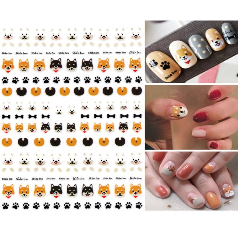 Super Süße Shiba Inu Doggy Pfoten Nail Art Sticker | Selbstklebende Nagel Aufkleber Niedliche Kleine Welpe Corgis Hundepfoten Abziehbilder von Etsy - NailQueenNYC