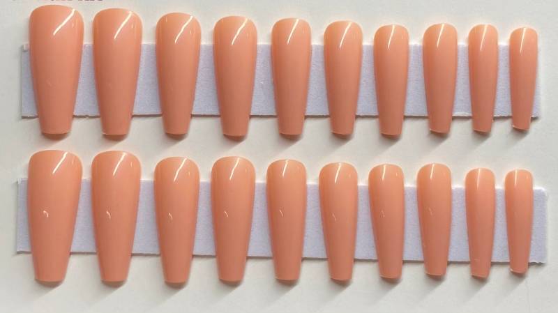 Pfirsichfarbe, Helle Koralle, Orange Xl Sarg Press Auf Nagel Kit von Etsy - NailditbyTara