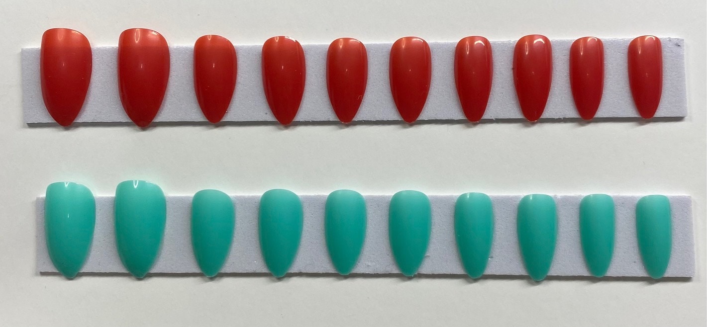 Rot Und Türkis Medium Stiletto Drücken Sie Auf Den Nagel Kit von Etsy - NailditbyTara