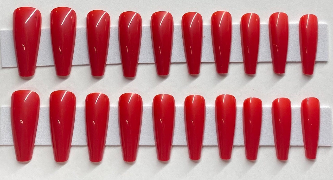 Rot Xl Langer Sarg Press On Nail Kit von Etsy - NailditbyTara